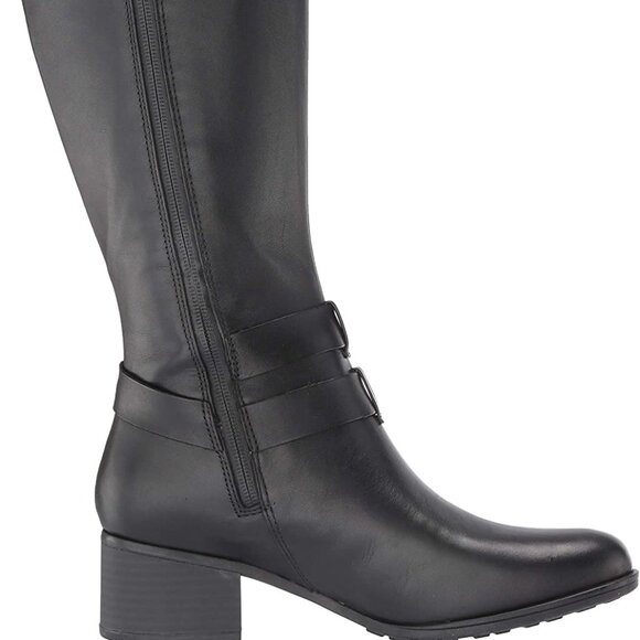 NWB Naturalizer Women's Dale Black WP Leather Knee High Boots sz 8 - Picture 3 of 12